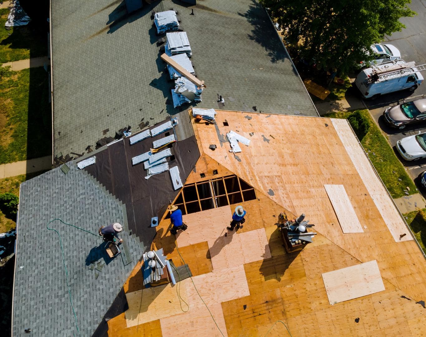 Hail-bruised shingles on an Elkhorn, Nebraska roof